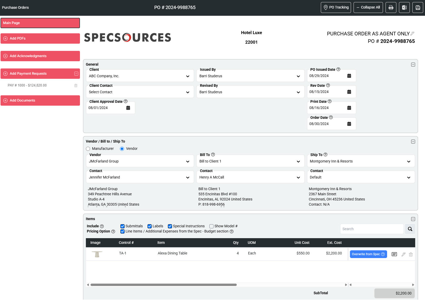Purchase Orders